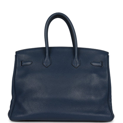 Top Quality Hermes Birkin 35 Bleu De Prusse Clemence Palladium Hardware