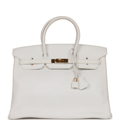 Top Quality Hermes Birkin 35 White Epsom Gold Hardware