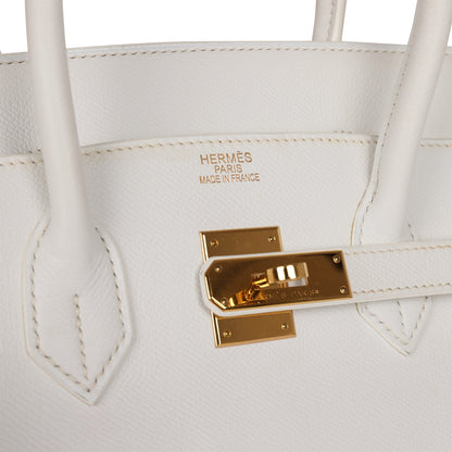 Top Quality Hermes Birkin 35 White Epsom Gold Hardware