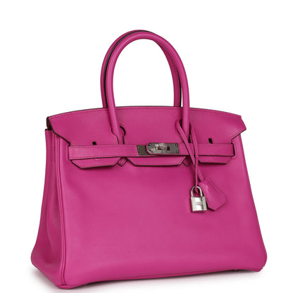 Top Quality Hermes Birkin 30 Magnolia Verso Novillo Palladium Hardware