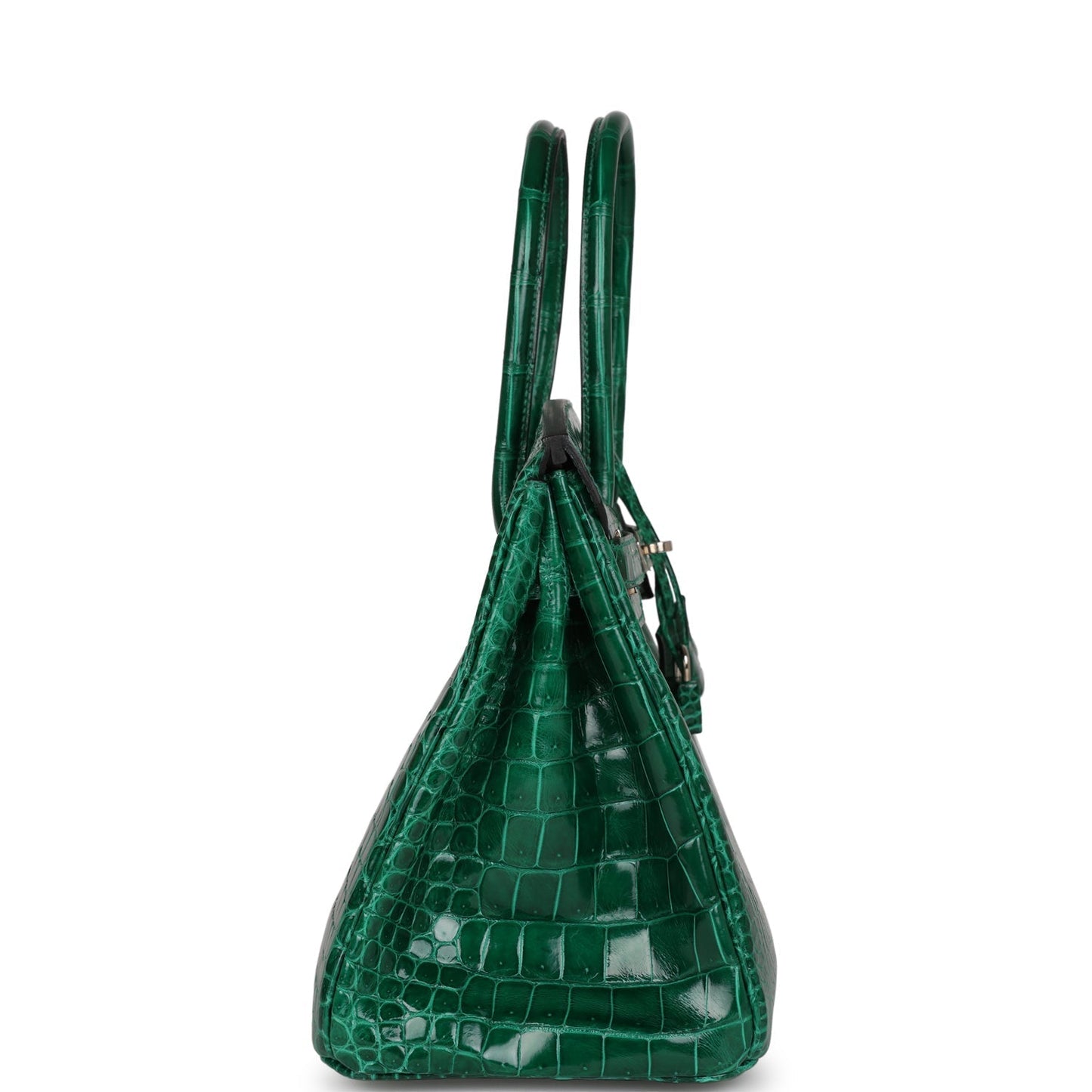 Top Quality Hermes Birkin 30 Emerald Shiny Niloticus Crocodile Palladium Hardware