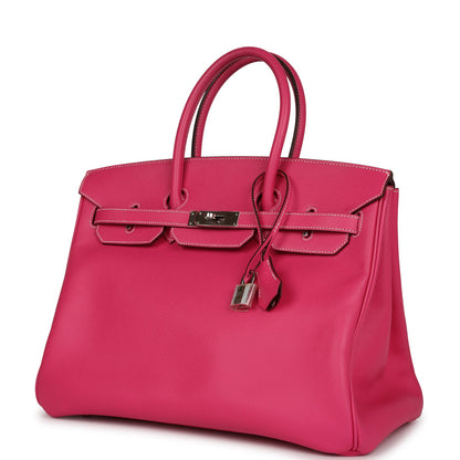 Top Quality Hermes Birkin 35 Rose Tyrien Candy Epsom Palladium Hardware