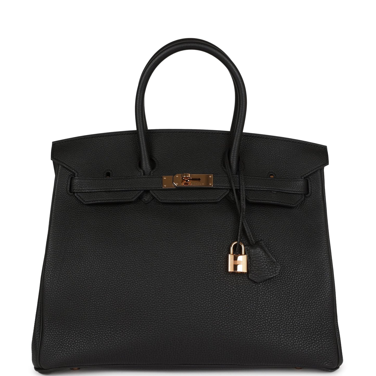 Top Quality Hermes Birkin 35 Black Togo Rose Gold Hardware