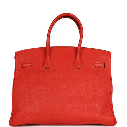 Top Quality Hermes Birkin 35 Rouge Tomate Togo Palladium Hardware