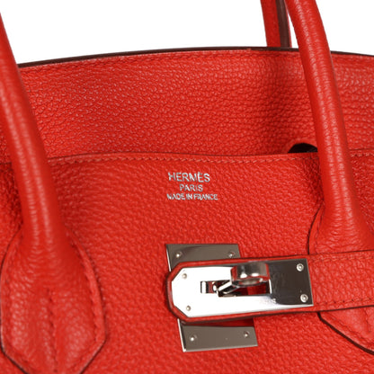 Top Quality Hermes Birkin 35 Rouge Tomate Togo Palladium Hardware