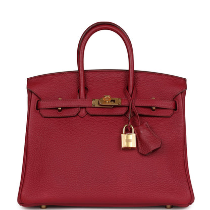 Top Quality Hermes Birkin 25 Rubis Togo Gold Hardware