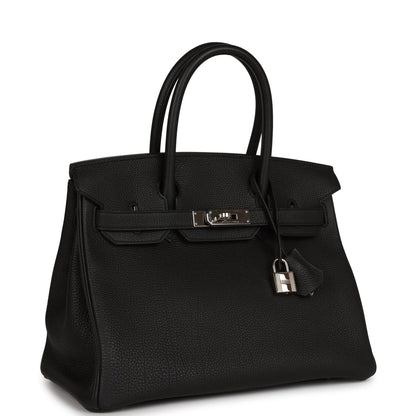 Top Quality Hermes Birkin 30 Black Togo Palladium Hardware