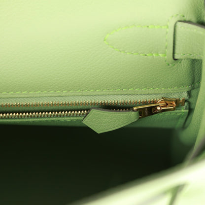 Top Quality Hermes Kelly Retourne 28 Vert Criquet Evercolor Gold Hardware