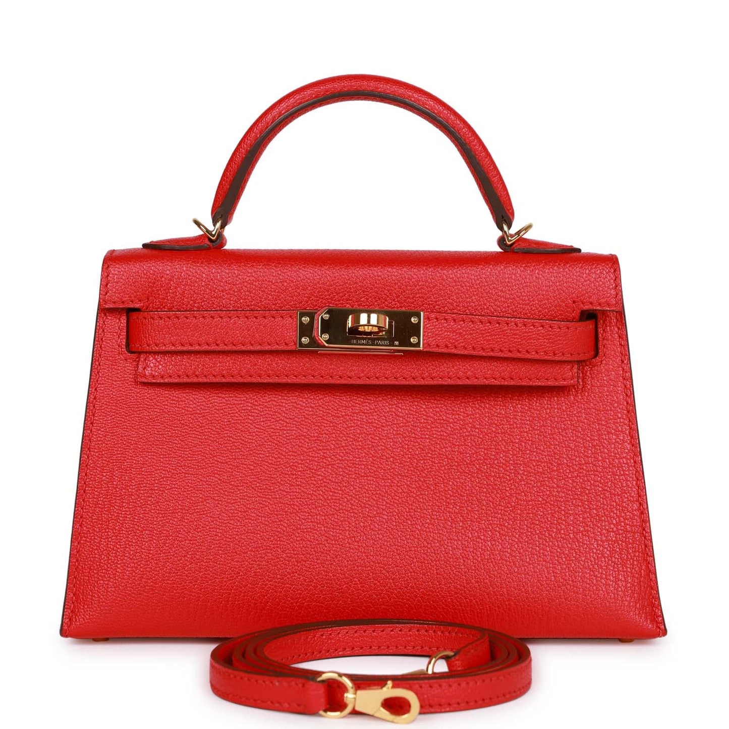 Top Quality Hermes Kelly 20 Rouge de Coeur Chevre Mysore Gold Hardware