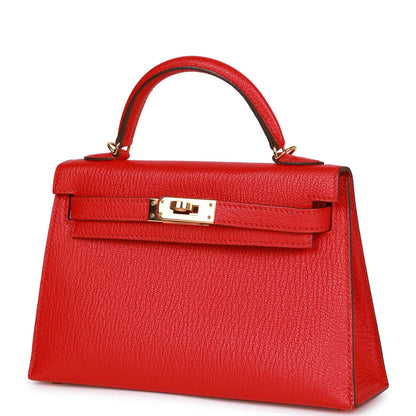 Top Quality Hermes Kelly 20 Rouge de Coeur Chevre Mysore Gold Hardware