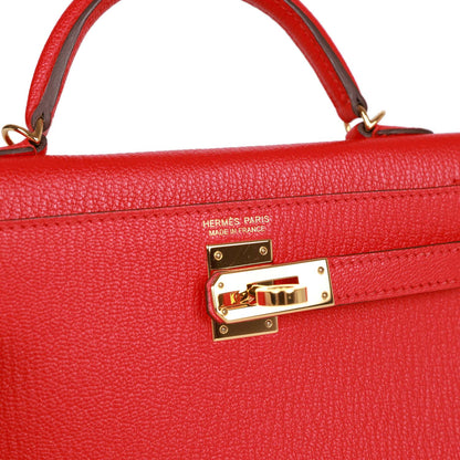 Top Quality Hermes Kelly 20 Rouge de Coeur Chevre Mysore Gold Hardware