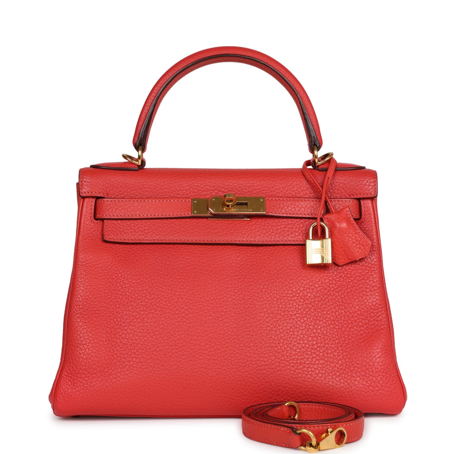 Top Quality Hermes Kelly Retourne 28 Rouge Pivoine Togo Gold Hardware