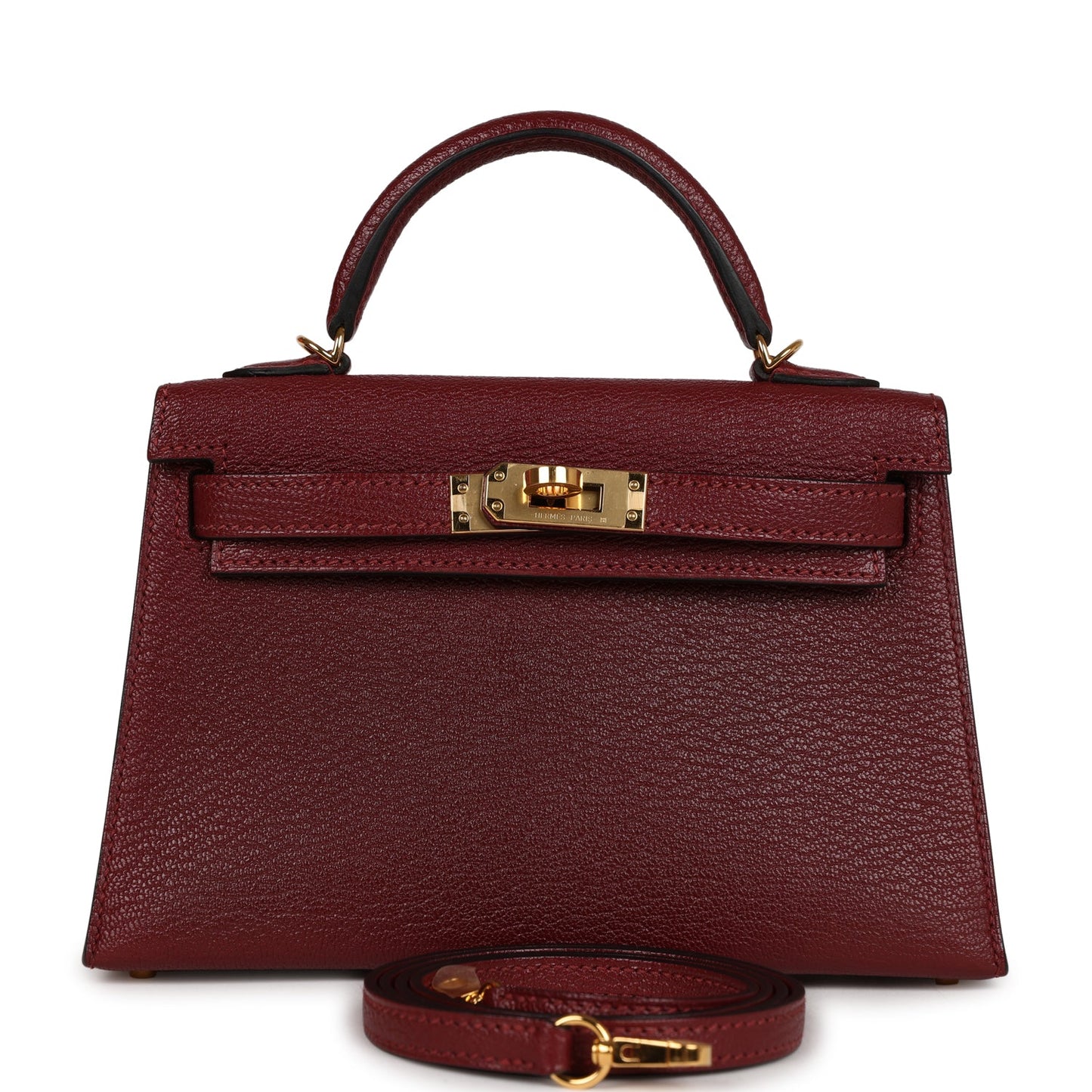 Top Quality Hermes Kelly 20 Rouge Grenat Chevre Gold Hardware