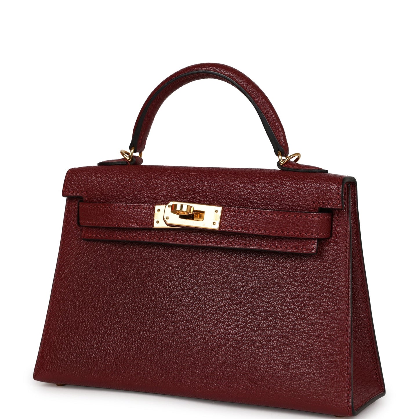 Top Quality Hermes Kelly 20 Rouge Grenat Chevre Gold Hardware