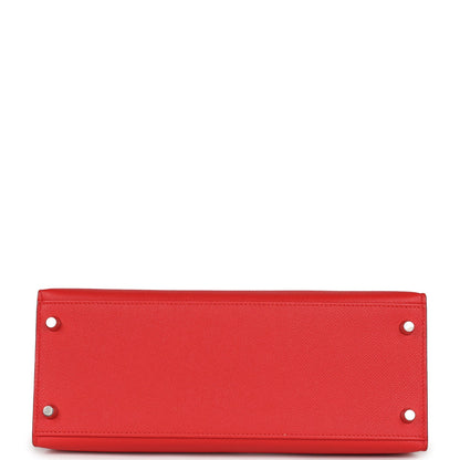 Top Quality Hermes Kelly Sellier 28 Rouge Tomate Epsom Palladium Hardware