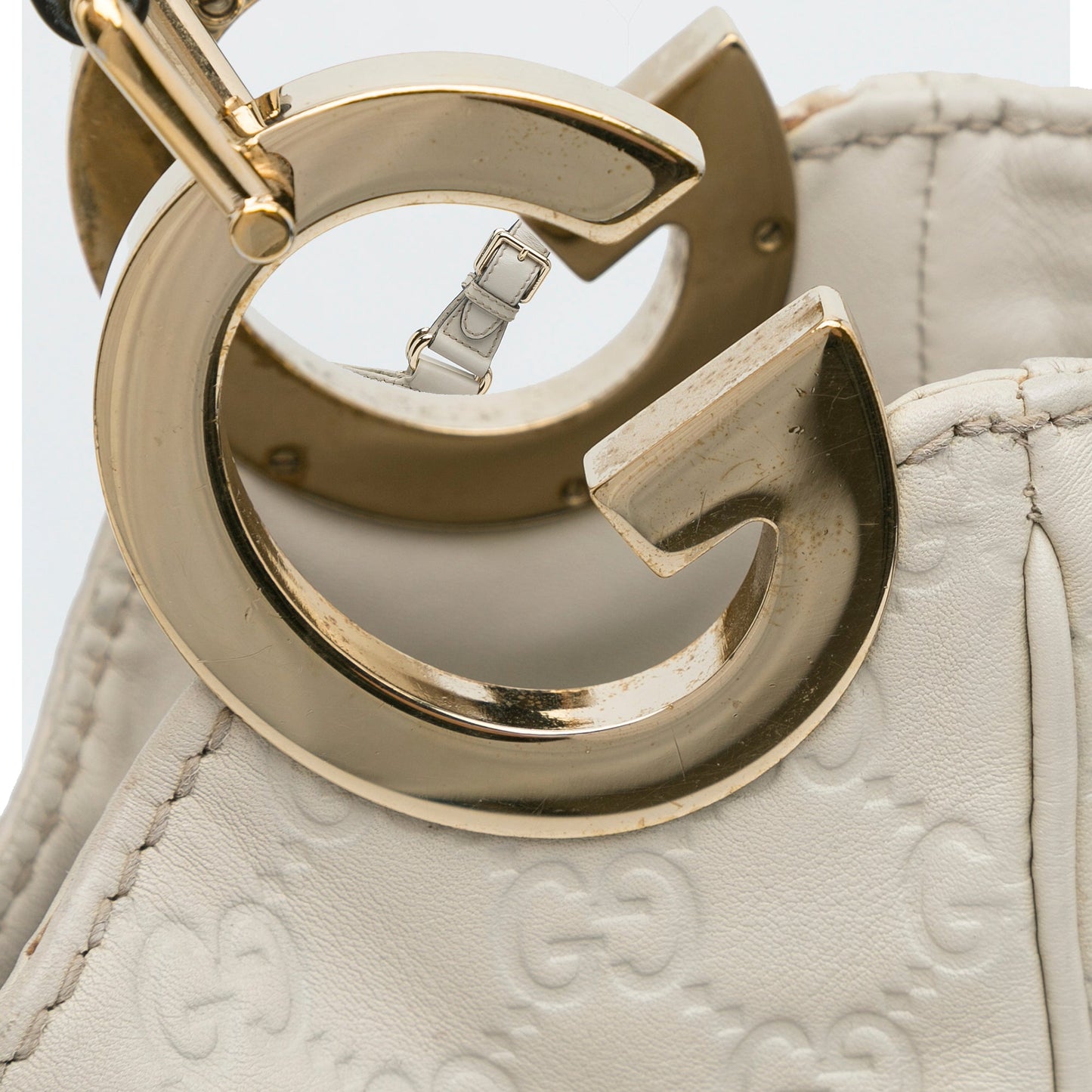 White Gucci Large Guccissima Charlotte Tote