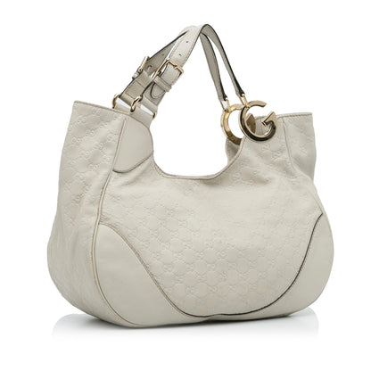 White Gucci Large Guccissima Charlotte Tote