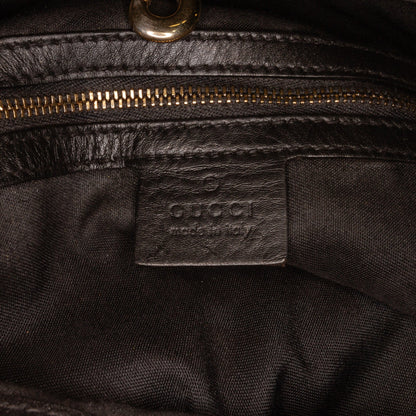 Black Gucci Medium Patent Soho Chain Tote