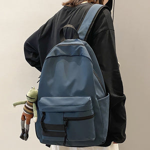 Gothslove Men Black Backpack for School Waterproof Nylon Schoolbag Travel Backpack Aesthetic College Student Bookbags