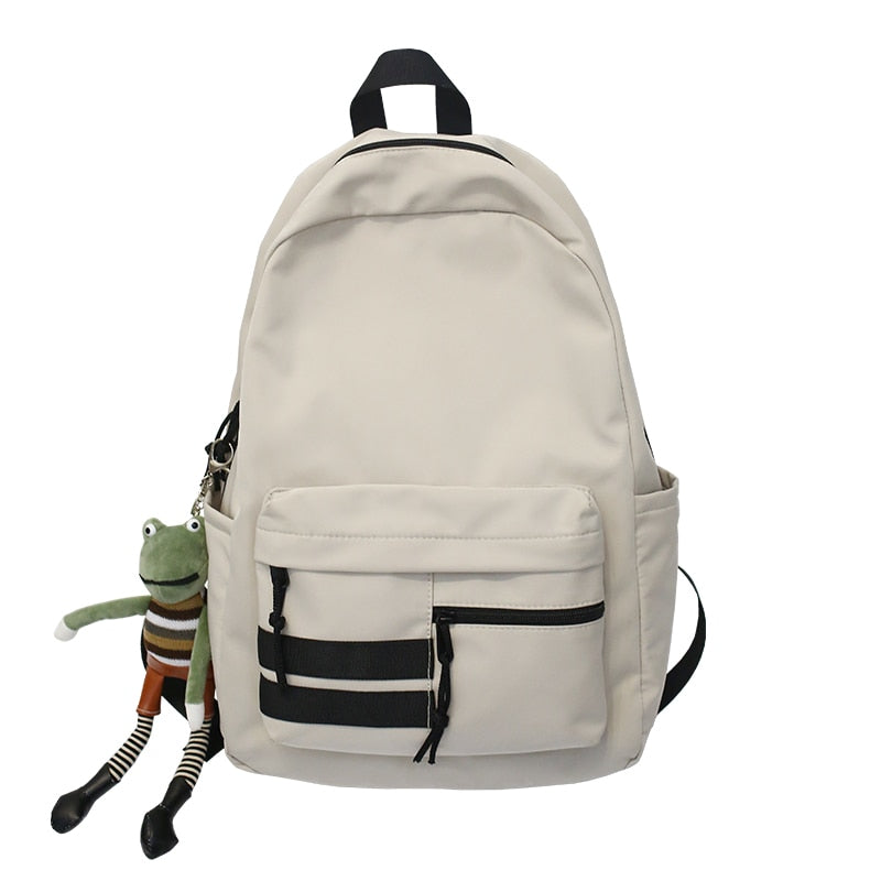 Gothslove Men Black Backpack for School Waterproof Nylon Schoolbag Travel Backpack Aesthetic College Student Bookbags
