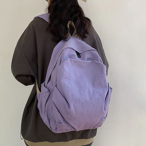 Gothslove Canvas Aesthetic Black Backpack Womens School Backpacks Travel Backpack Schoolbags for Teenager Girls Bookbags