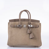 Hermes Birkin 25 Gris Caillou & Etoupe Grizzly and Swift Palladium Hardware