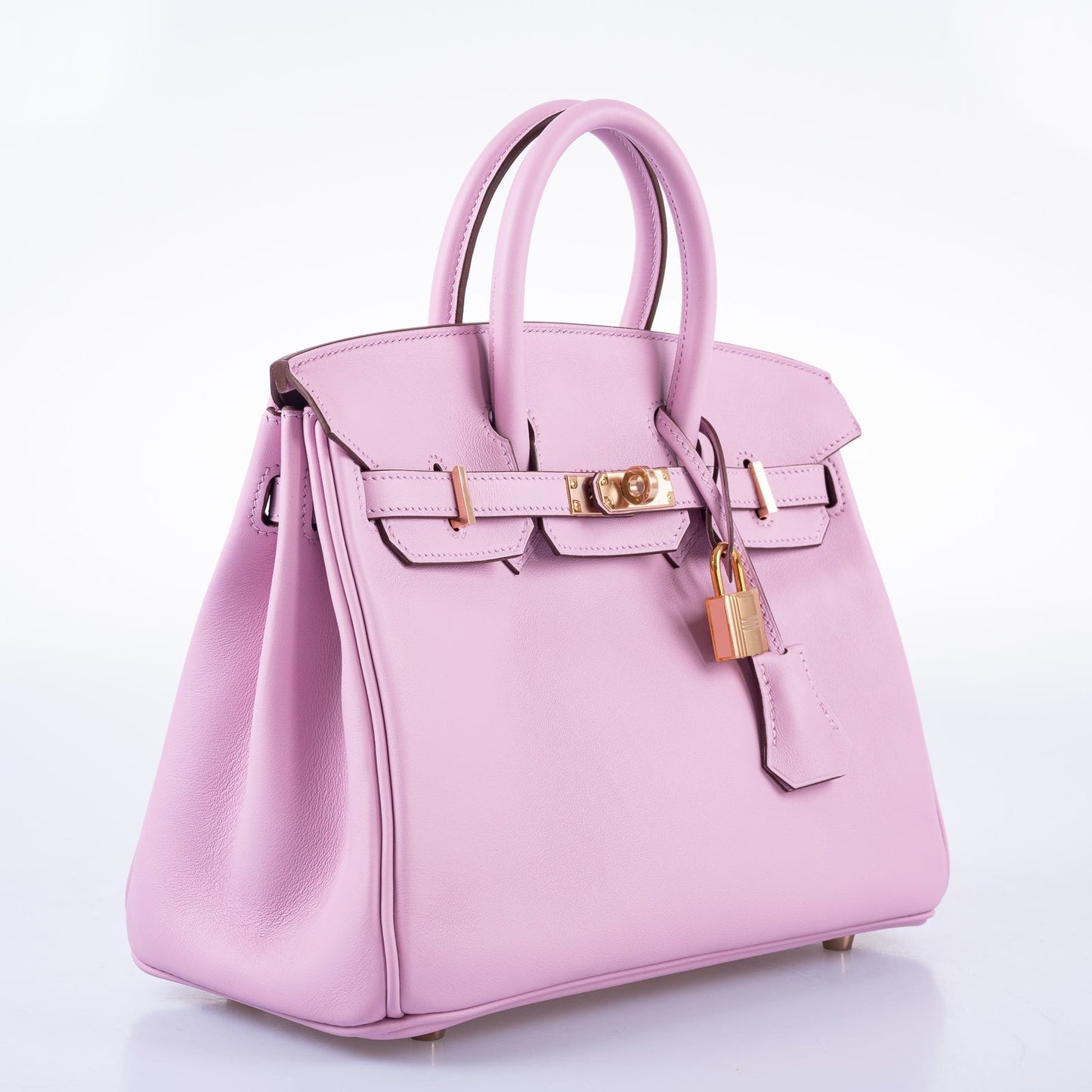 Hermes Birkin 25 Mauve Sylvestre Swift leather Rose Gold Hardware