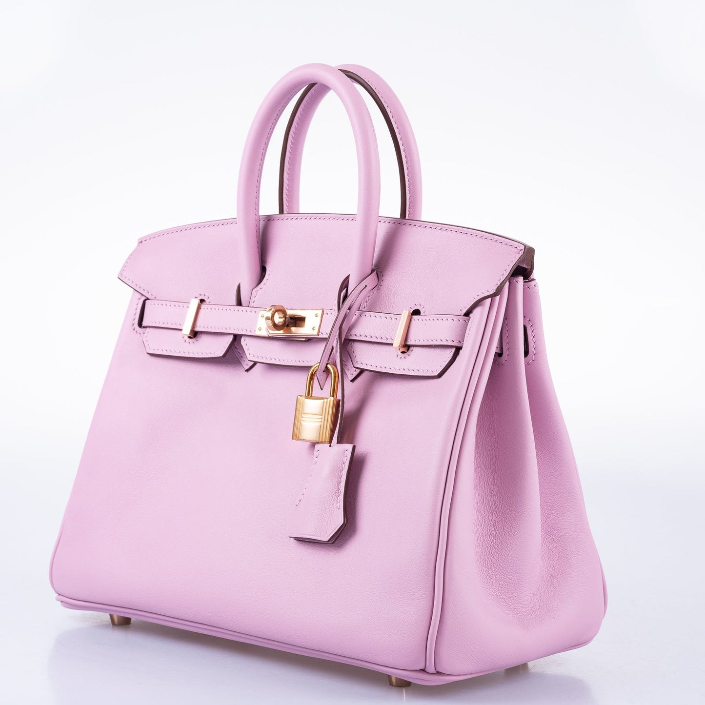 Hermes Birkin 25 Mauve Sylvestre Swift leather Rose Gold Hardware