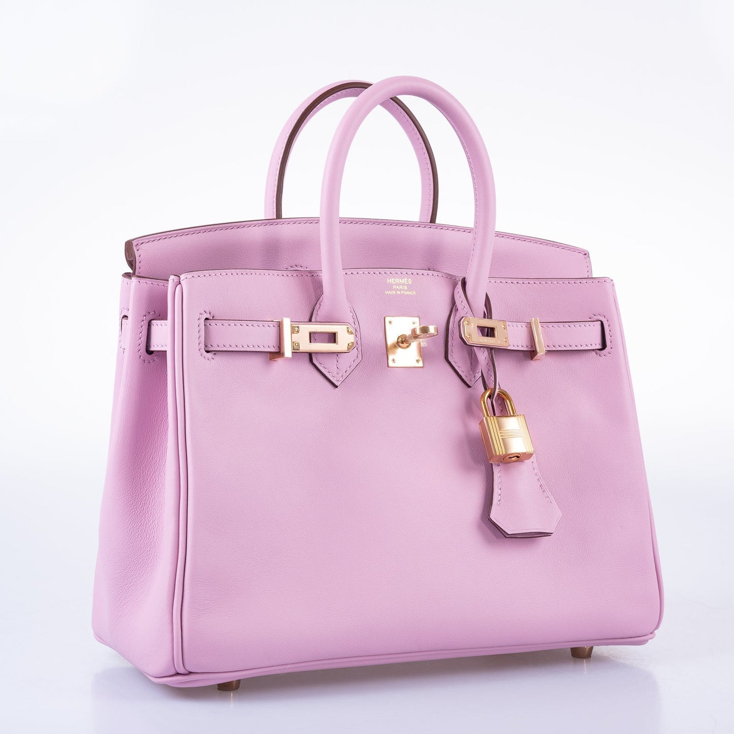 Hermes Birkin 25 Mauve Sylvestre Swift leather Rose Gold Hardware