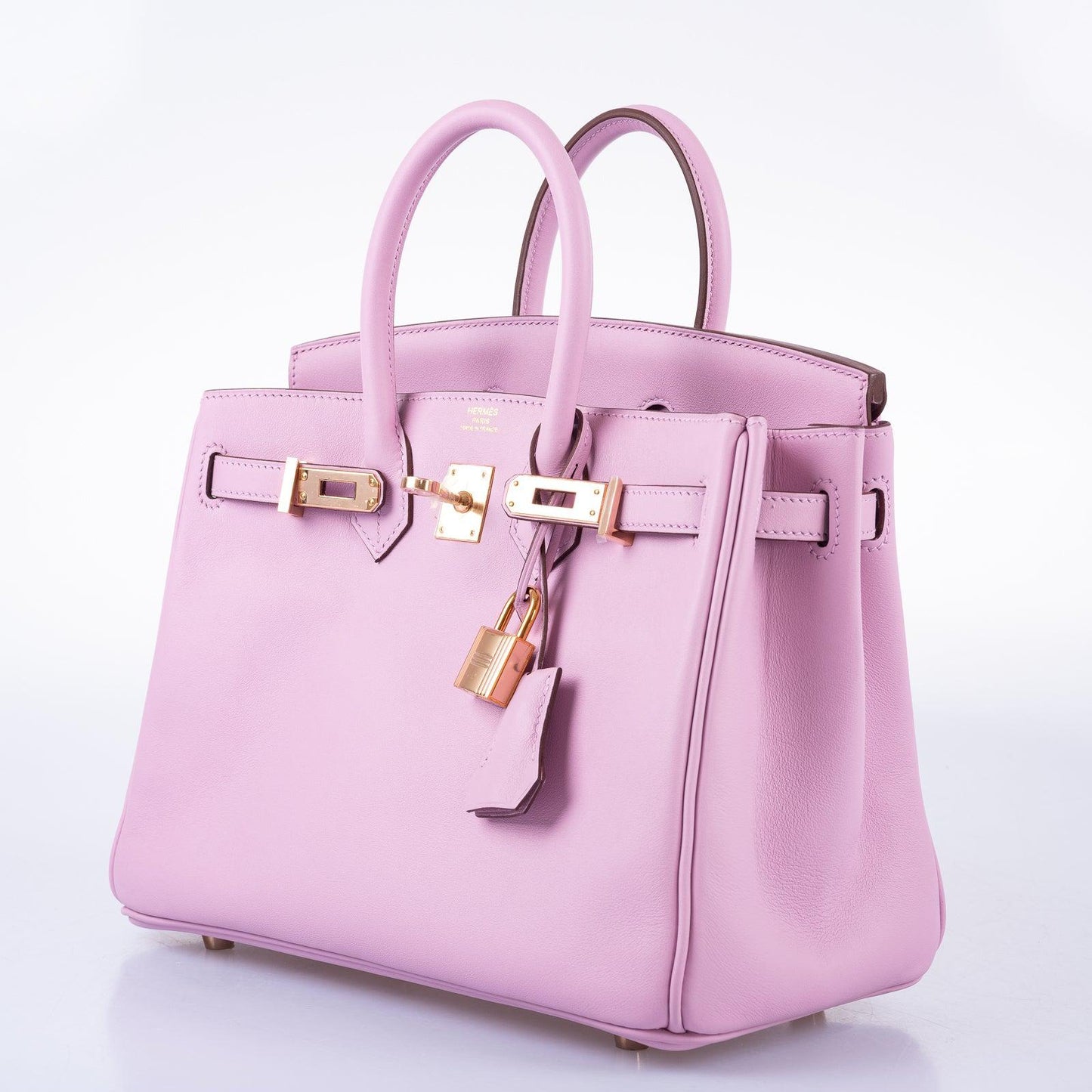 Hermes Birkin 25 Mauve Sylvestre Swift leather Rose Gold Hardware