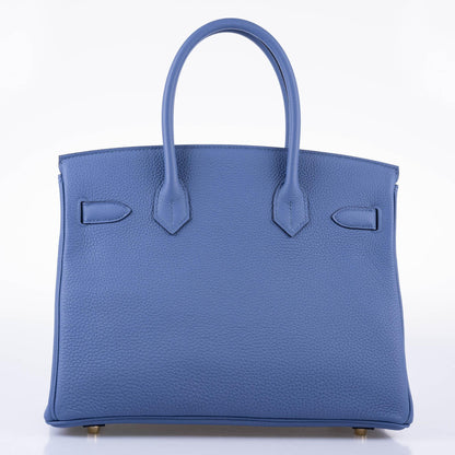 Hermes Birkin 30 Blue Brighton Clemence with Gold Hardware - 2018, C