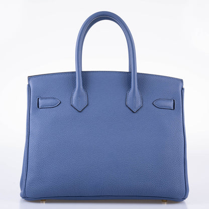 Hermes Birkin 30 Blue Brighton Togo with Gold Hardware - 2018, C