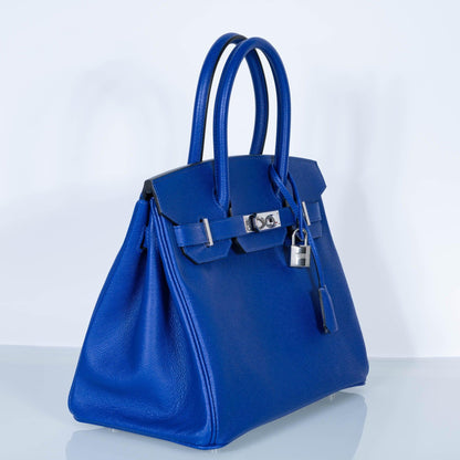 Hermes Birkin 30 Blue Electric Epsom with Palladium Hardware