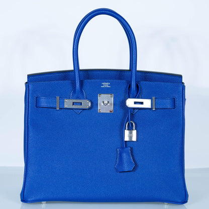 Hermes Birkin 30 Blue Electric Epsom with Palladium Hardware