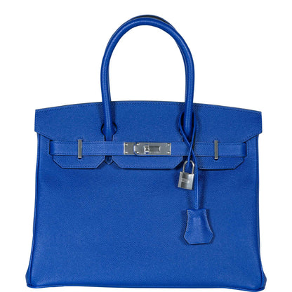 Hermes Birkin 30 Blue Electric Epsom with Palladium Hardware