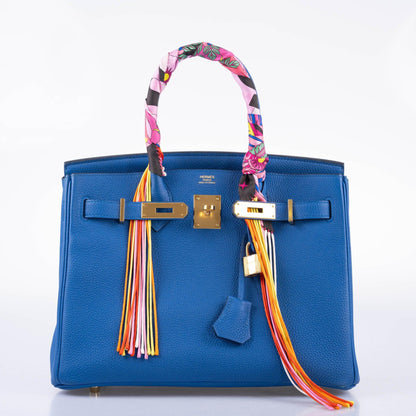 Hermes Birkin 30 Blue Zellige Togo with Gold Hardware