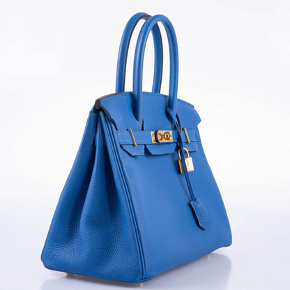 Hermes Birkin 30 Blue Zellige Togo with Gold Hardware