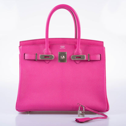 Hermes Birkin 30 Candy Collection Rose Tyrien Chèvre Palladium Hardware