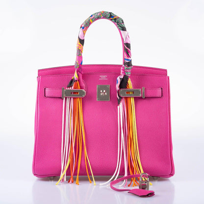 Hermes Birkin 30 Candy Collection Rose Tyrien Chèvre Palladium Hardware