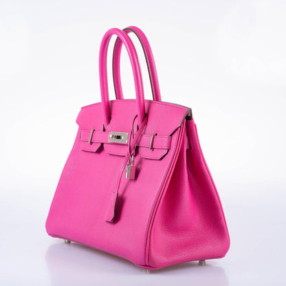 Hermes Birkin 30 Candy Collection Rose Tyrien Chèvre Palladium Hardware