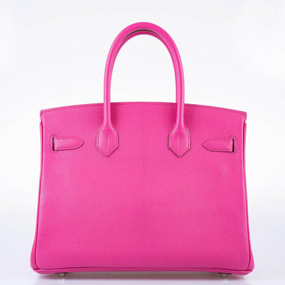 Hermes Birkin 30 Candy Collection Rose Tyrien Chèvre Palladium Hardware