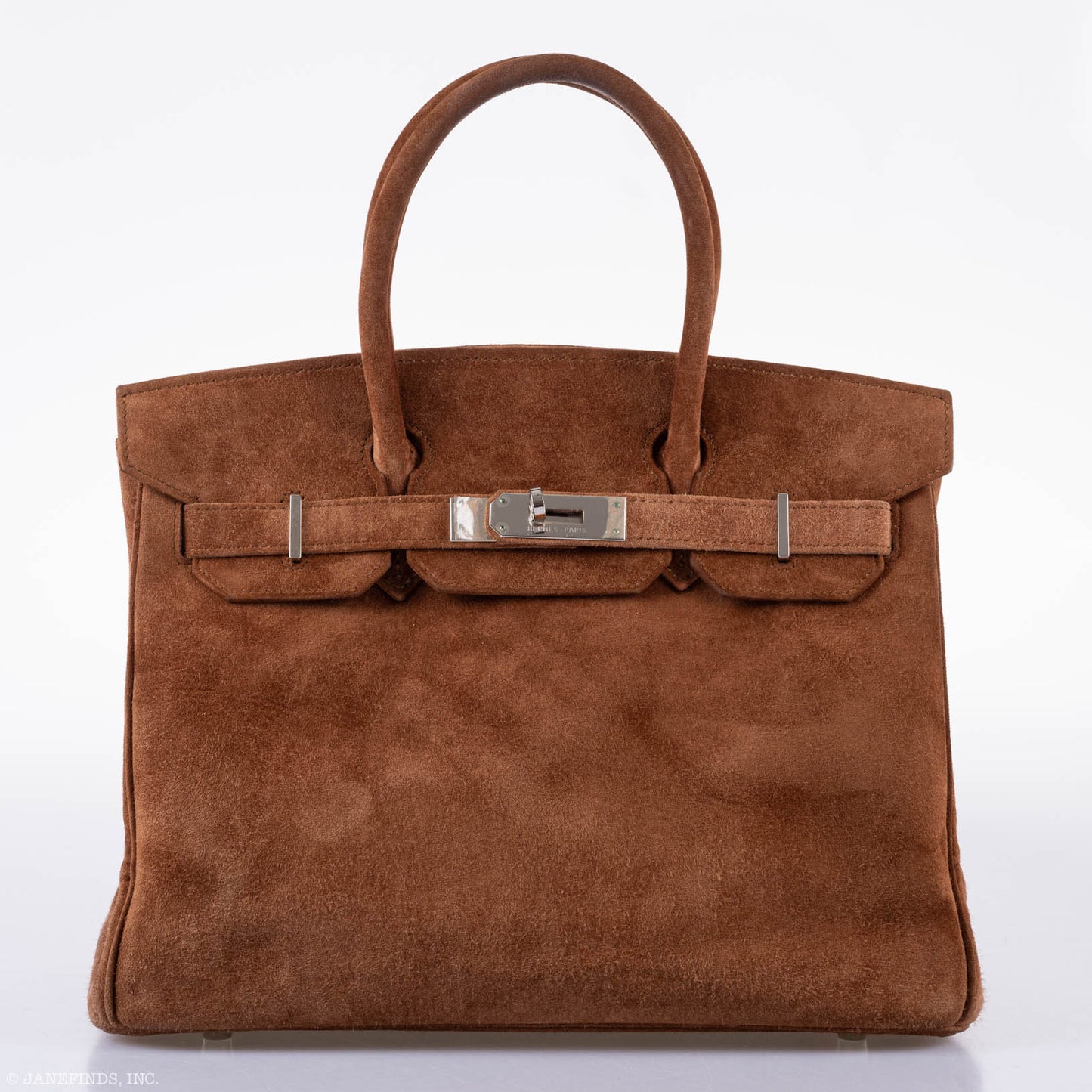 Hermes Birkin 30 Fauve Doblis Suede Palladium Hardware - 2008, L Square