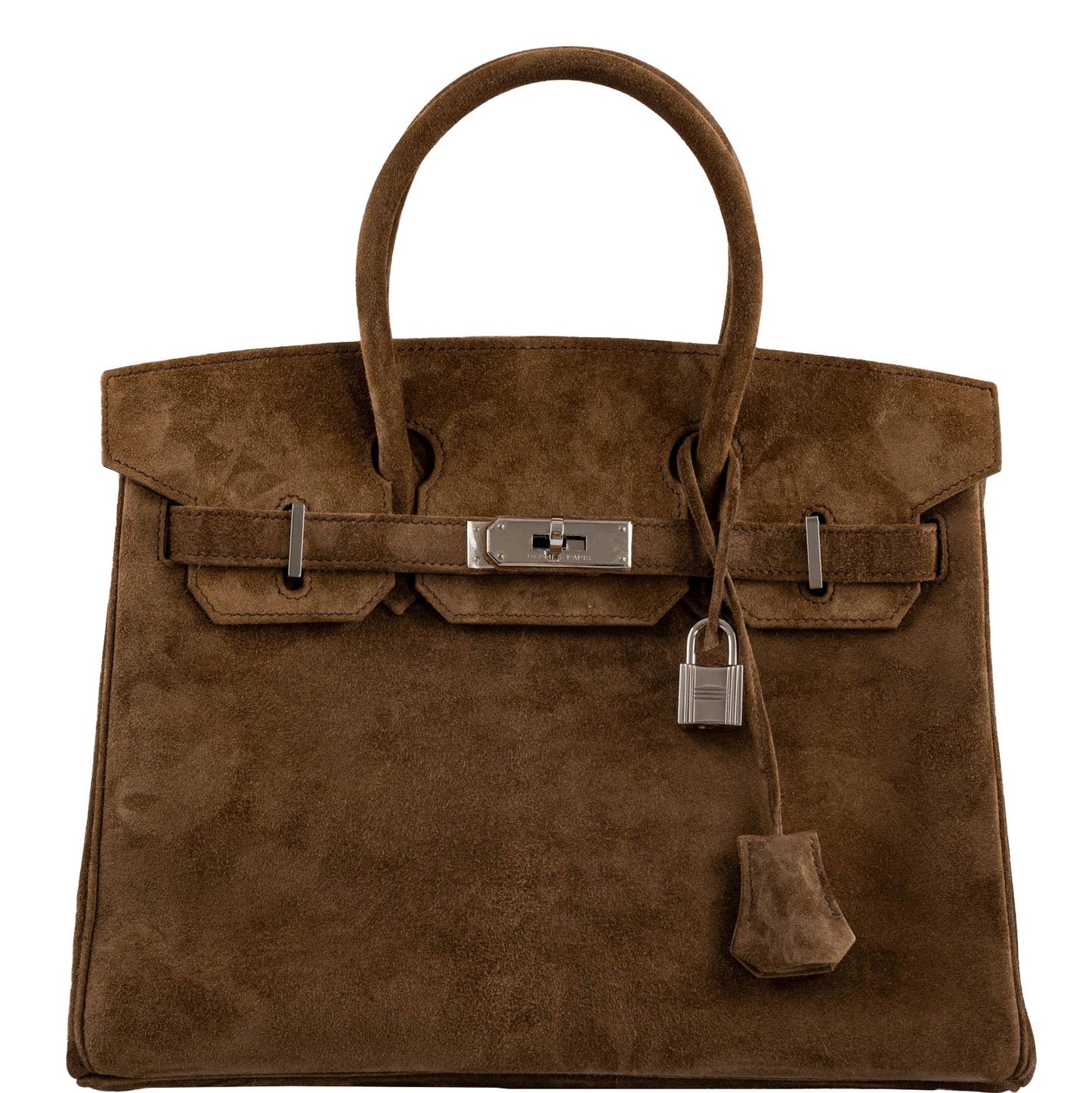 Hermes Birkin 30 Gold Veau Doblis Suede Palladium Hardware - 2008, L Square