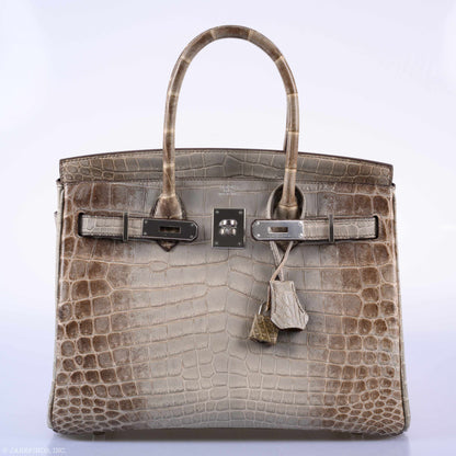 Hermes Birkin 30 Gris Cendre Himalaya Niloticus Crocodile Palladium Hardware