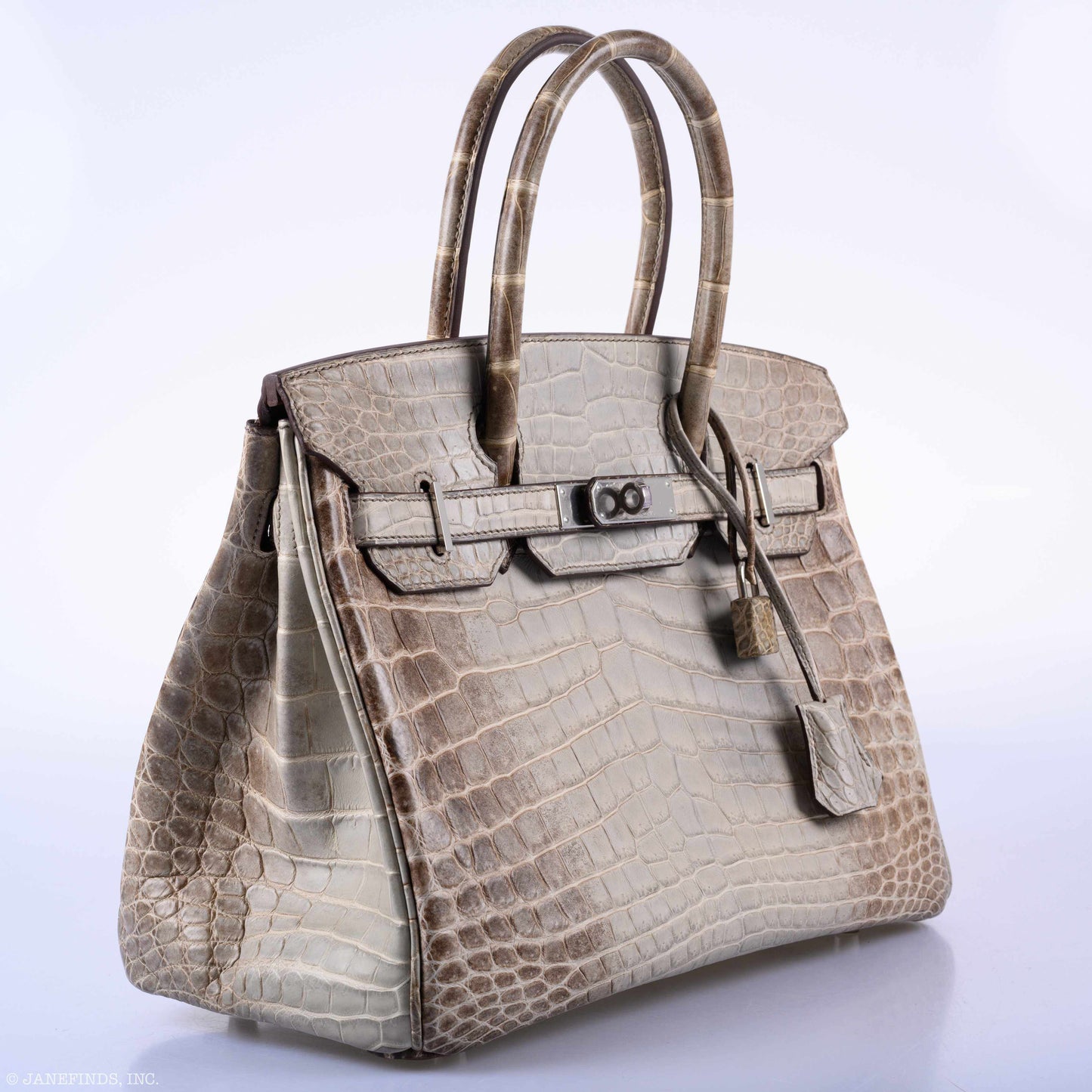 Hermes Birkin 30 Gris Cendre Himalaya Niloticus Crocodile Palladium Hardware