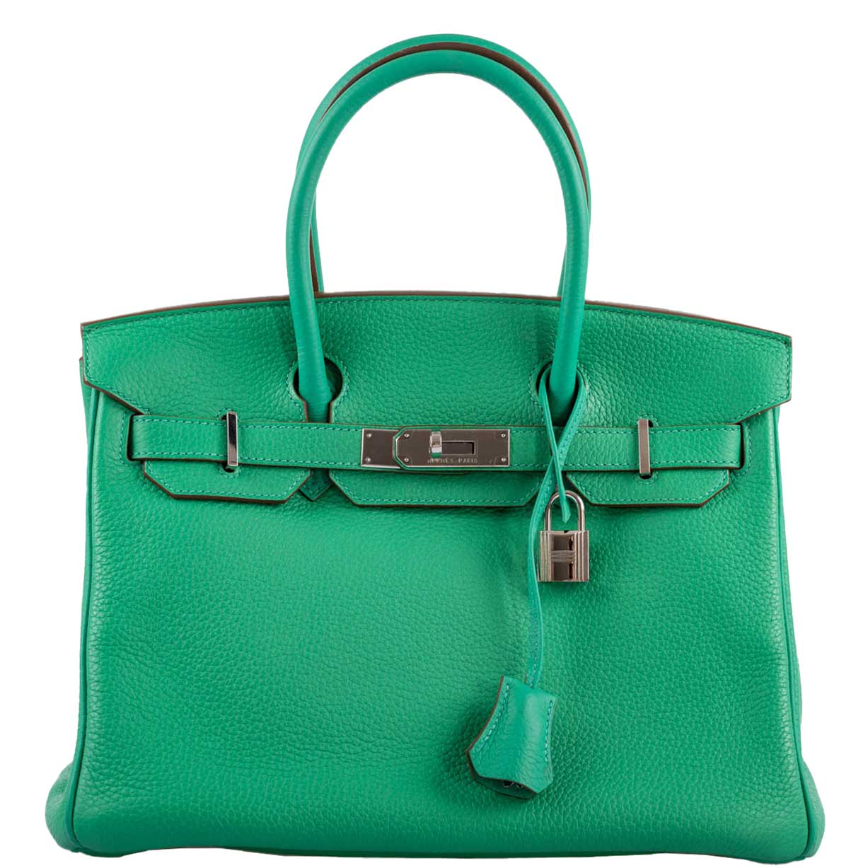 Hermes Birkin 30 Menthe Clemence with Palladium Hardware - 2012, P Square