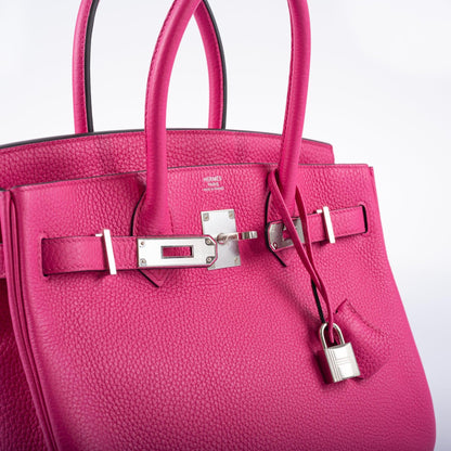 Hermes Birkin 30 Rose Shocking Togo Palladium Hardware