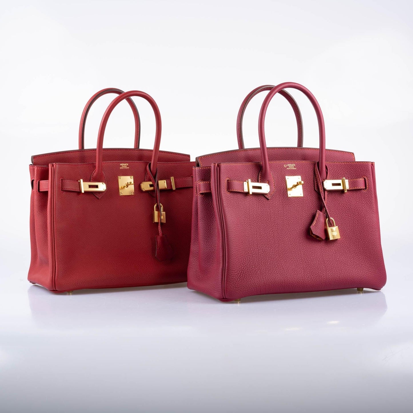 Hermes Birkin 30 Rouge Vif Togo Gold Hardware - 2017, A