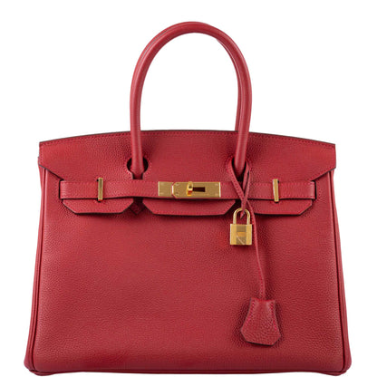 Hermes Birkin 30 Rouge Vif Togo Gold Hardware - 2017, A