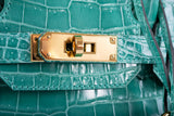 Hermes Birkin 30 Vert Jade Shiny Porosus Crocodile Gold Hardware